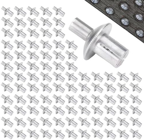 Generic 200pcs Aluminum Blind Rivet, Hammer Drive Rivets, Half Round Head Hammer Drive Blind Rivets, Aluminum Core Rivets, Knock Type Expansion Rivets For Home, Electronic, Precision