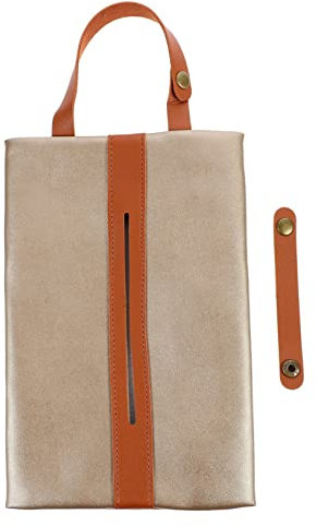 WESIEVYA Outdoor Tissue Pouch Hanging Tissue Bag Portable Thickened Nylon Camel Color Camping Napkin Container for Travel