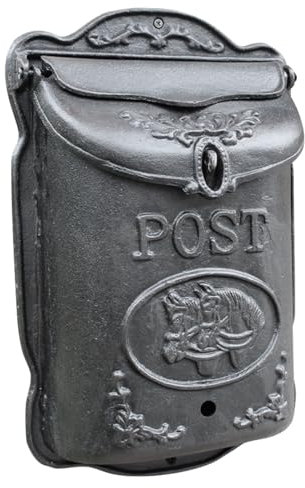 WANGJIANPENGPL Briefkästen zur Wandmontage im Vintage-Stil, Abschließbarer Postkasten aus Metall, Robuster Briefkasten für Den Außenbereich 25 x 11 x 39 cm