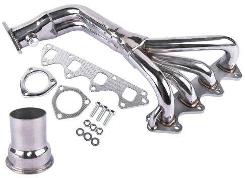 Collecteur d'échappement en acier inoxydable Compatible avec Sa*mu*rai Sid*ek*ick Ge*o Tra*cker L4 1.3L 1.6L 1989-1994 GLOSSY AUTO PARTS