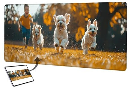 Personalisiertes Mousepad mit Foto, 1200x600mm Gaming Mauspad Personalisiert, Mauspad Selbst Gestalten, Schreibtischunterlage mit Rutschfeste Unterseite, Personalisierte Geschenke für Gamer, Büro Q-10