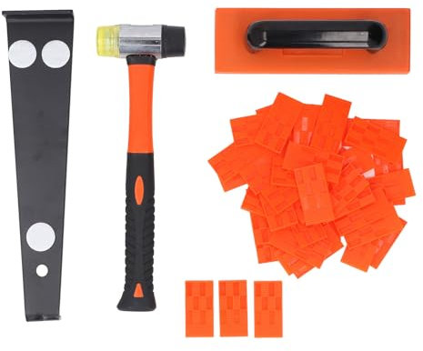 43Pcs Laminate Wood Flooring Installation Kit, Small Mallet Hammer, 2-Sided Spacers 295mm Pull Bar Tapping Block, ABS, Rubber, Iron w/Home Improvement Accessories, for Laminate,