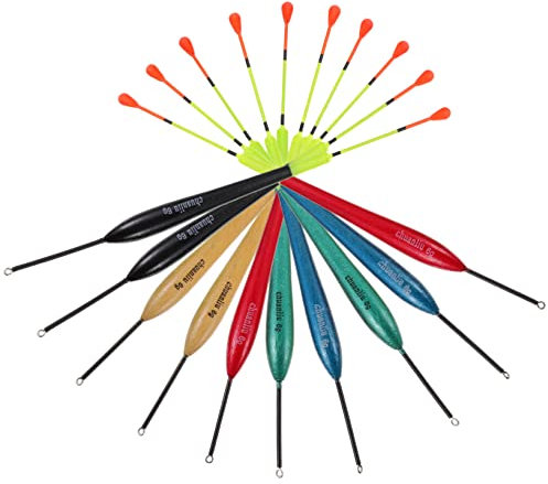 GANAZONO 10-Pack High Sensitivity Fishing Bobbers Slip Float Fishing Gear Wood Material for Freshwater
