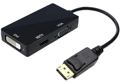 WIKRQIHL Adattatore Displayport DP 3 in 1 Compatibile con HDMI DVI VGA 1080P for proiettore TV Laptop PC Display Port Converter Cable Connector