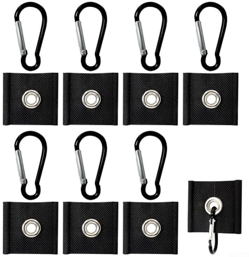 Gdfnmogo Ganci a doppia faccia per tenda da campeggio con occhielli per tubi da 5-8 mm, meccanismo scorrevole liscio e clip a sgancio rapido per tende da campeggio e decorazioni esterne (nero)