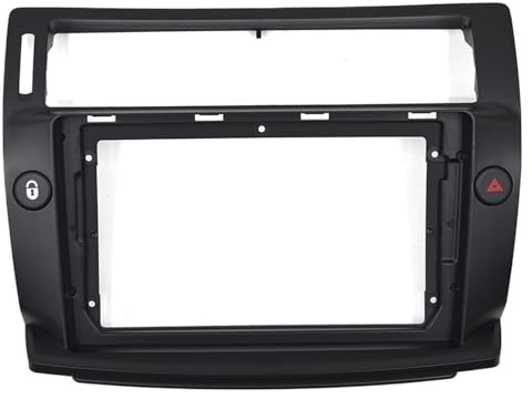 Radio infattning Bilradio radiopanel Passar till Citroen C4 Quatre 9-tums 2 Din bilradio stereo ljudplatta fascia ram spelarpanel instrumentbräda monteringssats(Black)