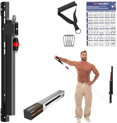 MARCHMARS Cable Machine Home Gym, Wall-Mount Exercise & Workout Equipment with Adjustable Resistance, Compact Fitness Equipment, Multi-Functional Trainer for Full Body Strength, Toning, Rehab Training
