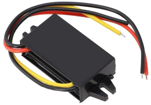 Getdoublerich 12V to 5V DC-DC Voltage Converter, 3A 15W Car Power Supply Adapter for Motorcycle, ABS Housing, Direct Plug-in Installation