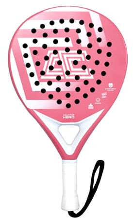 COURTZZ Hero Padel-Schläger, Runde Form, 3K Carbon, Eva: Soft, besonders leicht, Pink