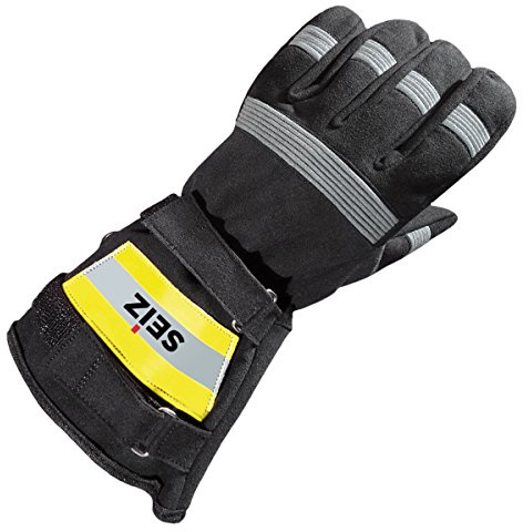 Seiz 800190# 09 pour enfant Pompier JF Gants avec bandes réfléchissantes – Taille 9 – Noir/Gris