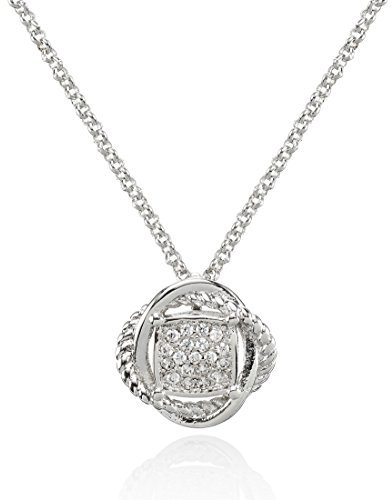 namana knut hänge halsband med kubisk zirkoniumoxid. 18 karat rosa guldpläterad eller fin silverfärg kärlek knut halsband med presentask e Rodiumpläterad basmetall, colore: SILVER, cod. 30421