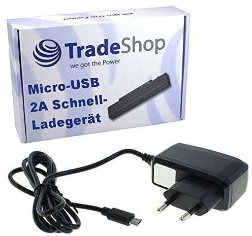 Trade-Shop 2A Hochleistungs Schnell-Ladegerät Netzteil Ladekabel Micro-USB für Sony Xperia X Performance X10 X10 Mini X10 Mini Pro X8 XA XA Ultra Z Z Ultra Z1 Z1 Compact Z2 Z2 Tablet Z3 Z3 Compact