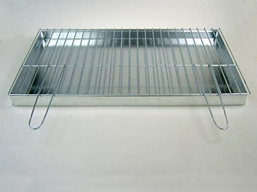 Aschekasten und Grillrost mit Klappgriffen 70x40 cm im Set Grillkamin