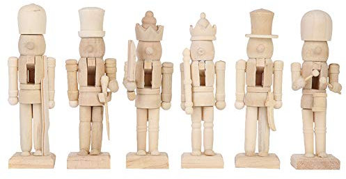 BYNYXI 6 Stück Nussknacker Figur, 13cm Holz Nussknacker Figur Weihnachten Soldier Nussknacker Klassischer Weihnachts Nussknacker Soldat Ornamente Puppe Holzfigur Nußknacker Tischdeko für Weihnachten