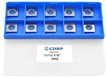 CDBP Inserti Quadrati 11 mm per Tornio Legno,11 x11x2.0mm per per la lavorazione del legno, adatto per pialla elicoidale a spirale o tornio,10 Pezzi