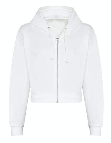 noTrash2003 Felpa con cappuccio da donna con zip integrale, felpa hoodie cropped accorciata stile bolero XXS-XL in 5 colori, bianco, XS