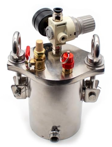 0.5L 304 Stainless Steel Pressure Tank Glue Dispensing Machine Storage Barrel with Pressure Regulating Valve Barometer