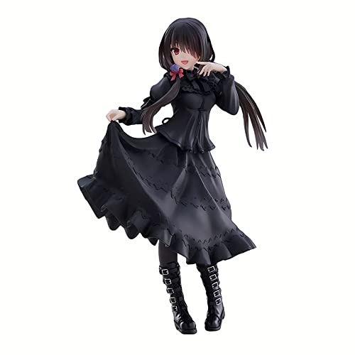 Jilijia Anime Date A Live Figure Tokisaki Kurumi Action Figure Black Dress Model PVC Anime Statue Desktop Decoration Birthday Gifts for Fans 20cm