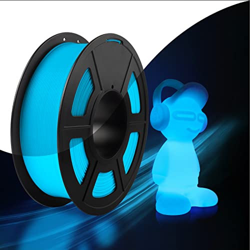 SUNLU Glow in the Dark PLA, Leuchtendes 3D Drucker Filament, PLA Filament 1,75mm +/-0,02mm, 1kg Spule Filament PLA für FDM 3D Drucker.(Blau PLA, Leuchtet Blau)