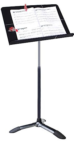 Orchester-Notenpult, Musik NotenstäNder mit 2 Clips, HöHenverstellbar, Stabile Basis, Doppelschichtiger Musiktisch Aus Kunststoff, für Den Schulungsunterricht Und Das üBen Zu Hause(Size:Height 1.5m)