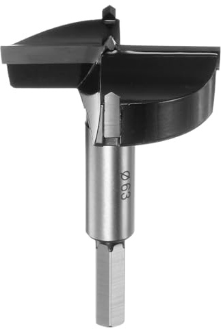 sourcing map Forstnerbohrer 63 mm (2-1/2 Zoll) Wolframkarbid Holz Forstner Bit Öffner Cutter für Scharnierloch Bohren Holzbearbeitung, Schwarz
