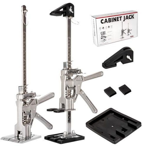 Guolich 2 Stück arbeitssparender Arm Tür Gebrauch Board Heber Schrank Jack Clamp Fliesen Nivelliersystem Handheld Jack Tool 880lb / 400kg für Böden, Türen, Schrankinstallation, mit Skala, 38,3 cm