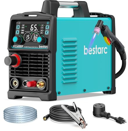 bestarc Plasma Cutter, [Pilot Arc] [Large LED Display] [Air Sensor] 65A bestarc Plasma Cutter Machine 110/220V Dual Voltage, 5/8 Inch Clean Cut 1 Inch Max Cut, Post Flow 2T/4T for Beginners DIY