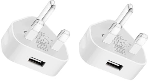 PEBBLE HUG 3 Pin Adaptor, Lightweight and Portable, Efficient Fast Charging, USB Plug Charger, Short Circuit Protection, Smartphones, Tablets, Other USB Devices, Reliable Performance, (2 Pcs)