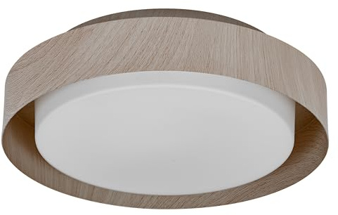 OSRAM ORBIS MADRID taklampa 290mm, träfärgad, E27 sockel, kan utrustas med en smart lampa, modern design, metallhölje, lämplig för inomhusbruk, rund, IP20 skyddsklass
