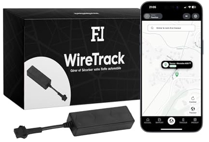Traceur GPS WireTrack – Localisateur en Temps Réel pour Voiture, Moto, Camion – Suivi GPS Précis, Alerte de Dépassement de Vitesse et de Zone, Immobilisation à Distance, Application Mobile & Web