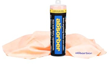 The Absorber® Large 27-Inch x 17-Inch - Synthetic Premium Drying Chamois Cloth for Car - Super Absorbent, Scratch-Free and Washable (Orange)