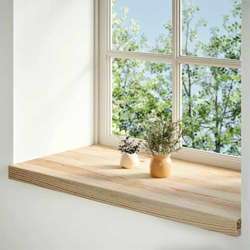 Homgoday Fensterbänke 2 STK. Unbehandelt 80x40x2 cm Massivholz Eiche Täglicher Haushalt Model4009118