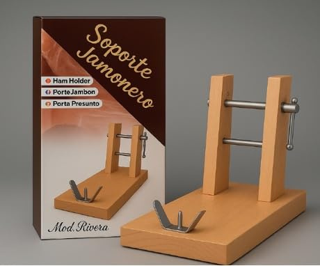 Professional pine wood ham holder with high quality fittings