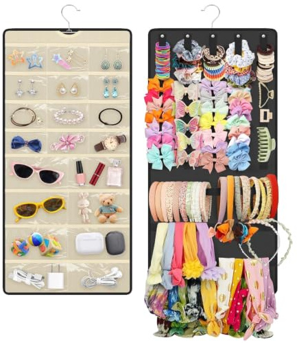 EEEKit Haarschmuck Aufbewahrung, Doppelseitige Haarspangen Organizer für Mädchen, Wandhalterung für Haarklammern für Schrank
