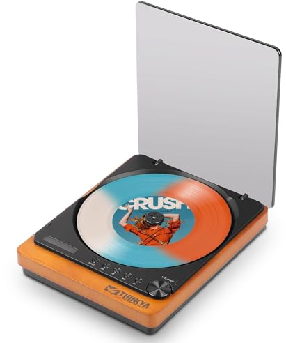 THINKYA JA-310R Retro CD-spelare i trä med Bluetooth 5.1-sändare, HiFi-förlustfritt ljud, stationär CD-spelare med fjärrkontroll, kompakt vintage spelare för hemljudsystem (inga inbyggda högtalare)