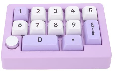 Zunate Teclado Numérico Mecánico RGB, 12 Teclas + 1 Dial de Sintonización Giratorio con Perilla de Metal Retroiluminación Macro de Intercambio en Caliente Teclado Numérico OSU (Violeta)