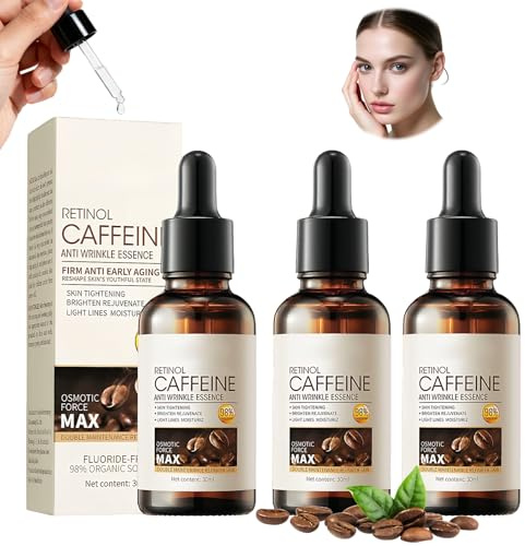 ALONK 3 Stück Kaffeeöl gegen Falten, Kaffeeöl Augenpflege, 30ml*3