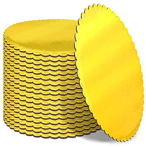 Incisite 25 Pack 12 Inch Round Cake Boards, Gold | Cardboard Cakes Rounds, Circle Cardboard Base Boards, Disposable Cakes Circle Base Board, for Wedding and Birthday