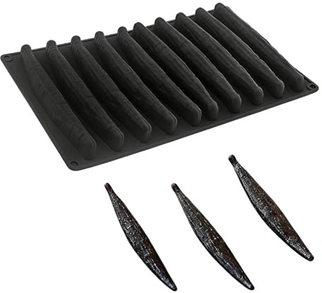 Stampo da forno in silicone per uso alimentare per baccelli di vaniglia, mousse e dessert creativi, cioccolato, vaniglia, mousse