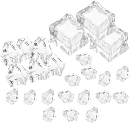 Holibanna 48 Pièces Faux Glaçon Glaçons Décoratifs en Acrylique, Forme Irrégulière, Effet Cristal Clair, Accessoire Photo pour Boisson et Bijou, Décoration Maison, Fête Estivale
