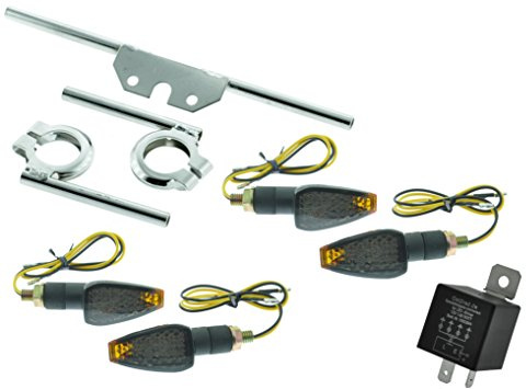 LED Blinker Satz passend für Simson S50 S51 Blinkgeber Halter getönt E-geprüft