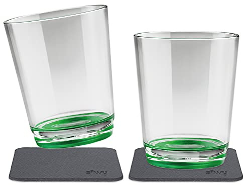 silwy® Gobelets magnétiques antidérapants et incassables en couleur Sour Green, deux nano gel pads métalliques inclus (set de 2)