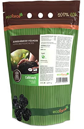 CULTIVERS Abono Ácidos Húmicos Fúlvicos y Potasio 5 kg Ecológico | Fertilizante Soluble Concentrado 82% de Leonardita | Mejorador de suelo para plantas Potencia tu huerto y jardín
