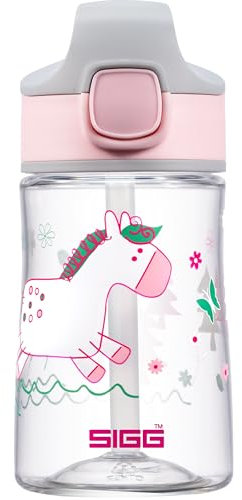 SIGG Miracle Pony Friend Kinder Trinkflasche (0.35 L), Kinderflasche mit auslaufsicherem Deckel, einhändig bedienbare Wasserflasche aus Tritan