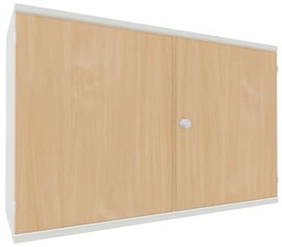 Flügeltürenschrank, 1 Dekor-Einlegeboden, abschließbar, 1200x425x768, Buche/Weiß