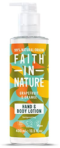 Faith In Nature Natural Grapefruit and Orange Hand and Body Lotion, Energising, Vegan and Cruelty Free, No SLS or Parabens, 400 ml