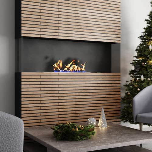 Listoni Decorativi di Legno Adesivi. Installazione Facile con Nastro Biadesivo. Pannelli per Soffitti e Pareti. Confezione da 30 Pezzi, Diverse Misure. Decorazione e Calore per la Casa (Bianco)