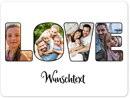 PhotoFancy® - Personalisiertes Tischset 'Love' - Platzset mit eigenem Foto und Text (Kunststoff 39 x 29 cm)