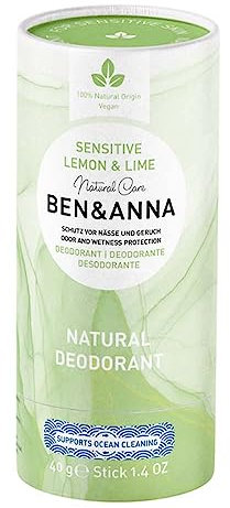 Ben & Anna Lemon & Lime Sensitive Deo, Papertube, 40g (10)