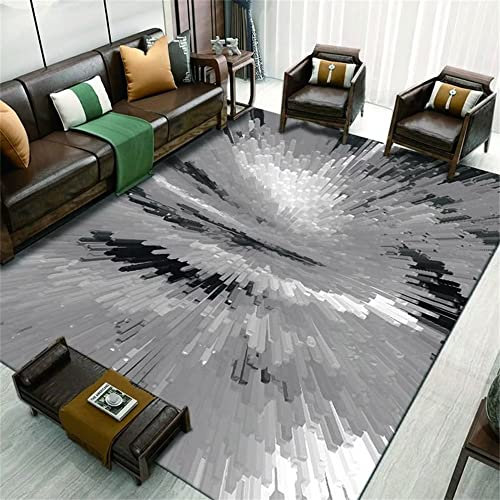 RUGMRZ Teppich Kinderzimmer Maedchen Kurzflor Graues Wasser Ripple Textur lässig Zubehör kann angepasst Werden Flickenteppich Waschbar 120X160CM
